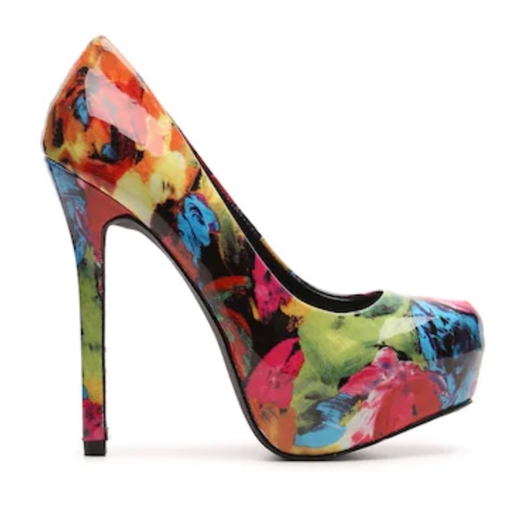 STEVE MADDEN NALA FLORAL PLATFORM PUMP Sz 8 - Picture 2 of 11